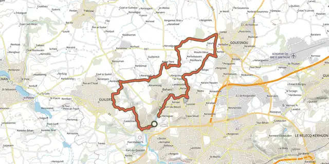 The Au fil de la Penfeld track on the IGN map