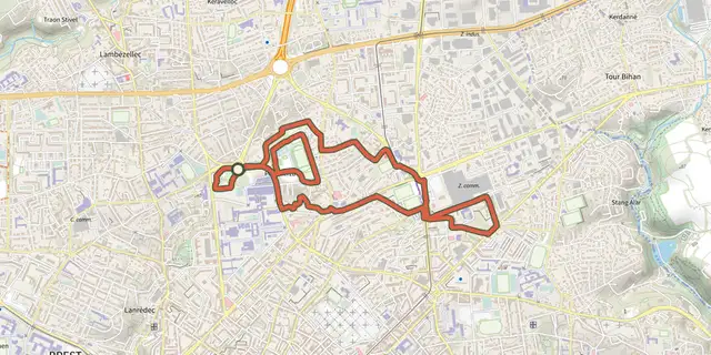 The A travers l'Europe track on the IGN map