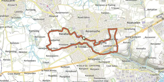 The Autour de la Chapelle de la Trinité track on the IGN map