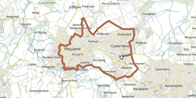 The Les Hauts de Plouzané track on the IGN map