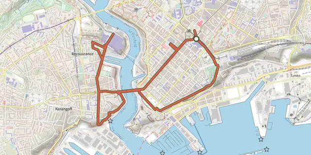 The Centre-ville et marina du château track on the IGN map
