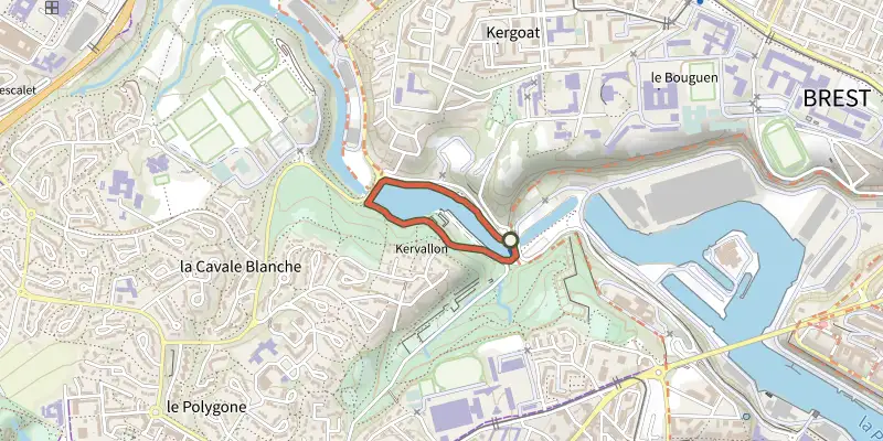 Map of the Anse Saupin track on the IGN map, with the start and numbered waypoints