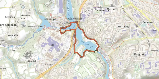 The Tour des passerelles track on the IGN map