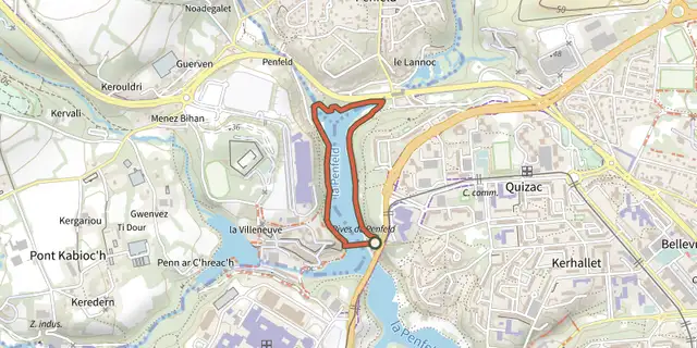 The Hauts de Penfeld track on the IGN map