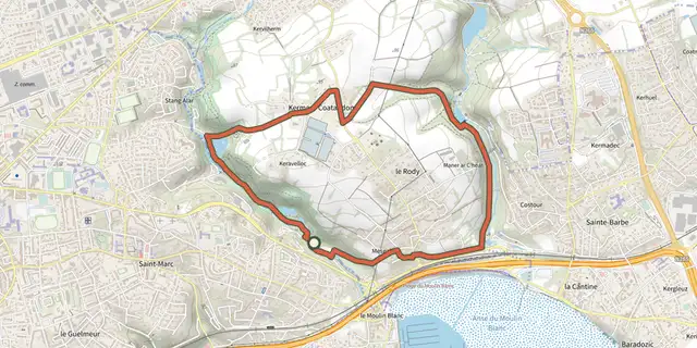 The Boucle des vallées track on the IGN map