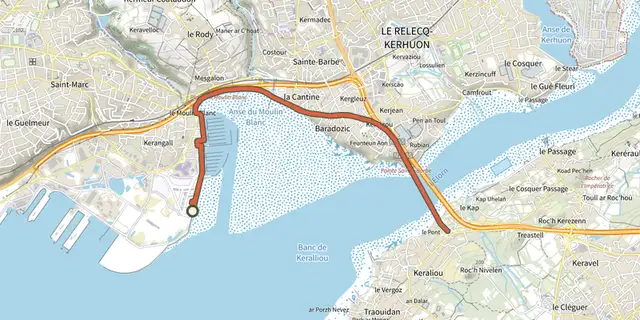 The Moulin Blanc track on the IGN map