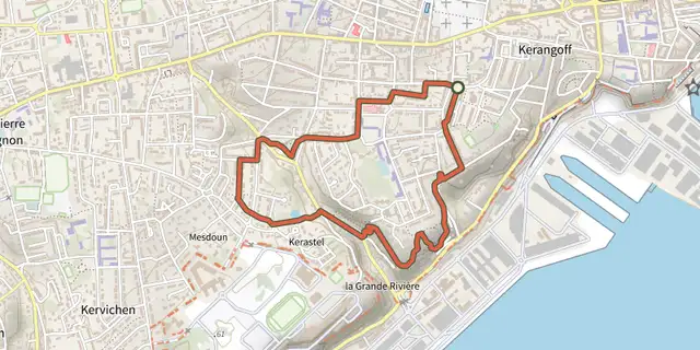 The De Kerangoff à Kerbonne track on the IGN map