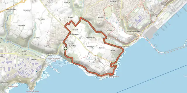 The Du belvedere du Vernis à la maison blanche track on the IGN map