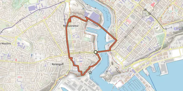 The Des Capucins à Recouvrance track on the IGN map
