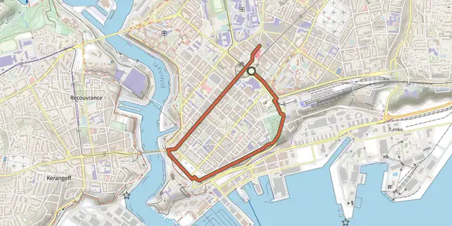 The Liberté-Siam-Marine- Cours d'Ajot track on the IGN map