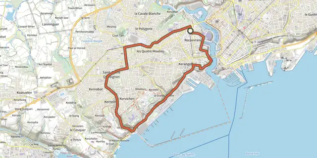 The Boucle rive droite track on the IGN map