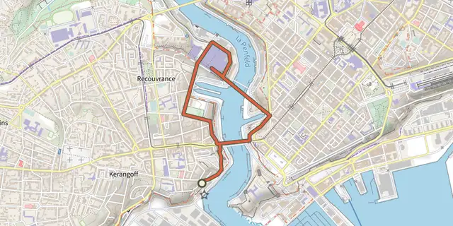 The Parcours d'interprétation (1ère phase) track on the IGN map