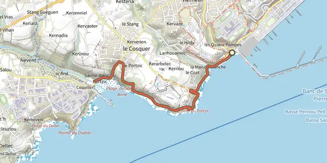 The Le bord de mer track on the IGN map
