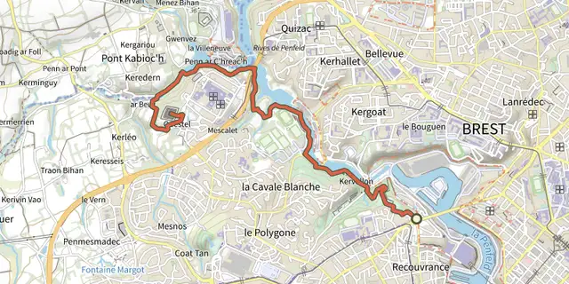 The Cavale et Penfeld track on the IGN map