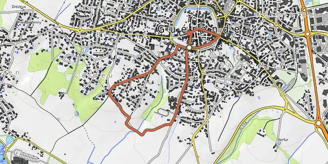 The Boucles de Colveux track on the OpenTopoMap map