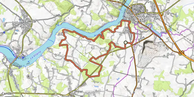 The Les Bords de Vilaine track on the IGN map