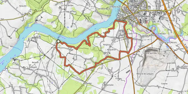 The Variante Moyenne Boucle track on the OpenTopoMap map