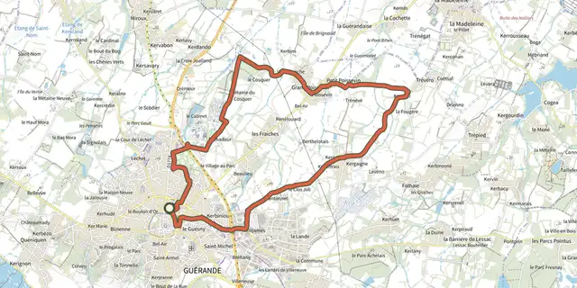 The Poissevin - BOUCLE NORD-EST DE GUERANDE track on the IGN map