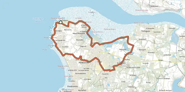 The Entre Mer et Vilaine - MAREE HAUTE track on the IGN map