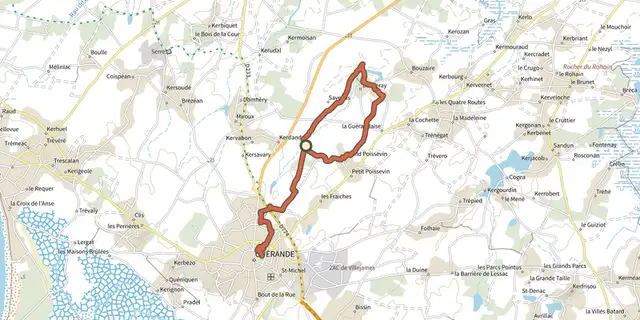 The Kercabus - BOUCLE NORD DE GUERANDE track on the OpenTopoMap map