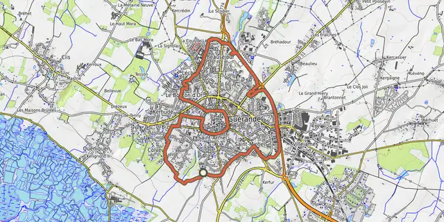 The Boucle des Moulins track on the OpenTopoMap map