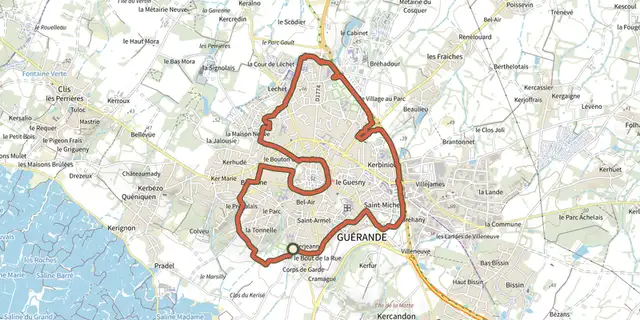The Boucle des Moulins track on the IGN map