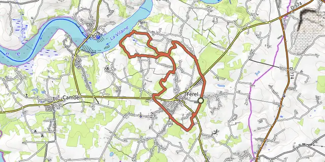 The Sentier des Coulees track on the IGN map