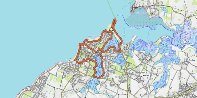 The La Pointe de Merquel track on the IGN map