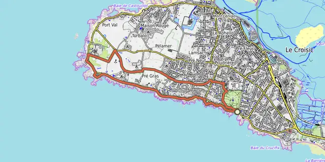 The Les Landes du Gouverneur track on the OpenTopoMap map