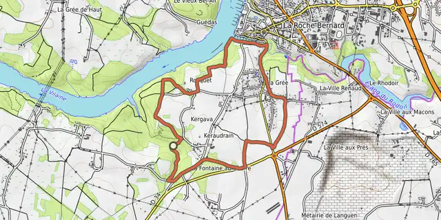 The Variante Petite Boucle track on the OpenTopoMap map