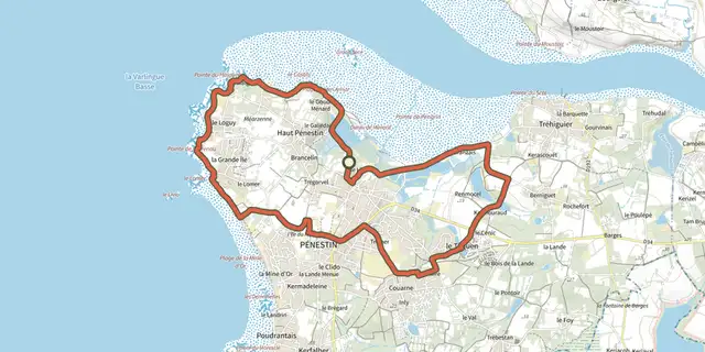 The Entre Mer et Vilaine - MAREE BASSE track on the IGN map