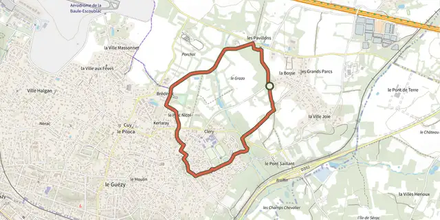 The Boucle du Guezy track on the OpenTopoMap map