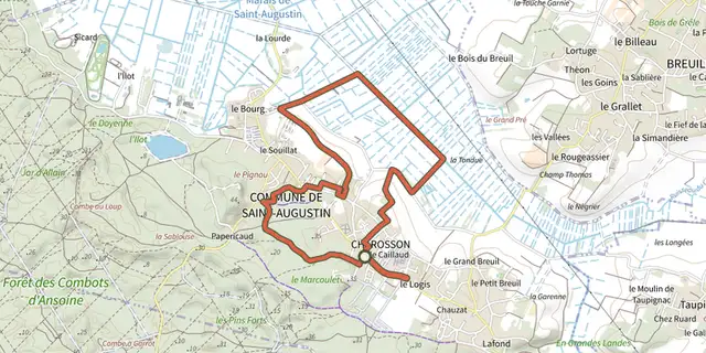 The Detours Saint-Augustin track on the IGN map