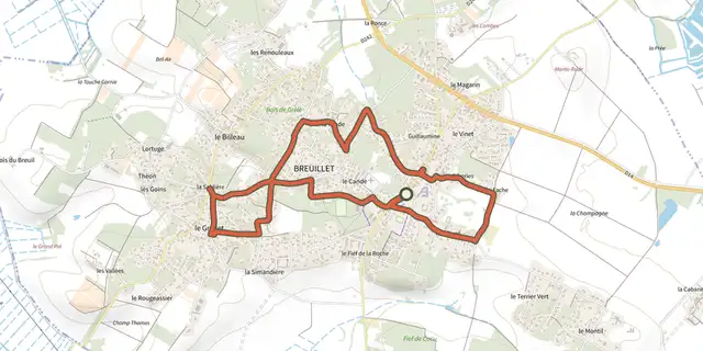 The Detours breuillet 3 track on the IGN map