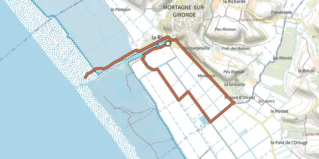 The Detours mortagne 2 track on the IGN map