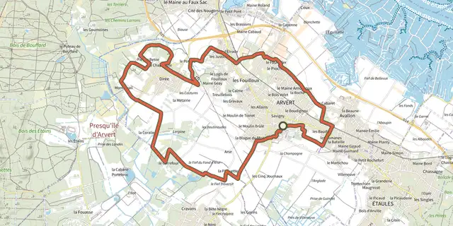 The Pr11 - Au cœur de la presqu'île track on the IGN map