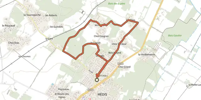 The Detours medis 2 track on the IGN map