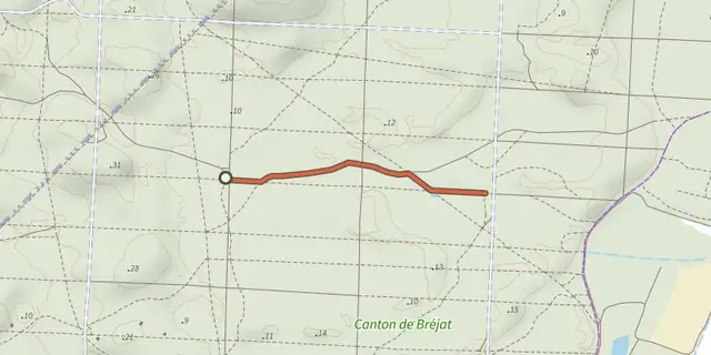 The Jonction les brandes - le requin track on the IGN map