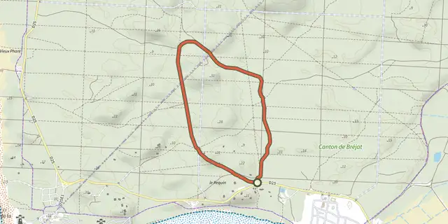 The Sentier du requin track on the IGN map