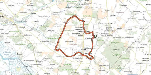 The Detours sablonceaux track on the IGN map