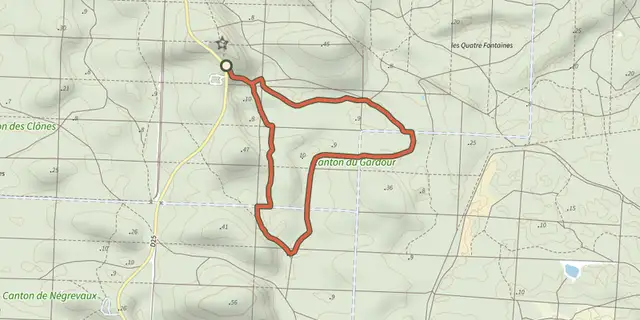 The Sentier les 4 fontaines track on the IGN map