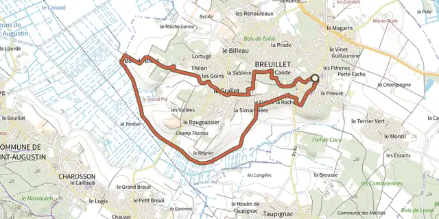 The Detours breuillet 1 track on the IGN map