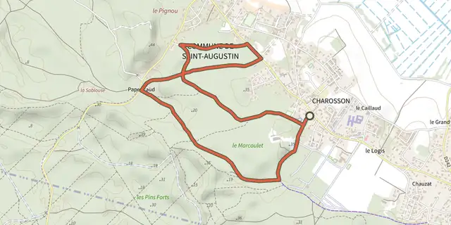 The Pr15 - papericaud track on the IGN map