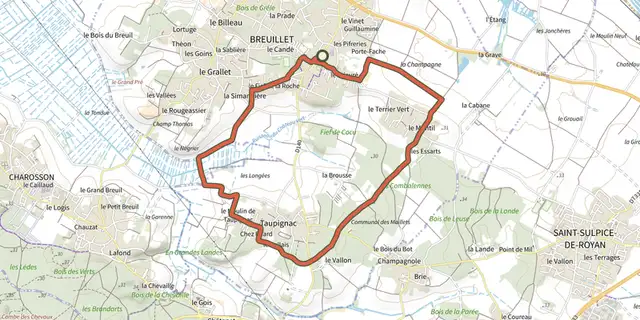 The Detours breuillet 2 track on the IGN map