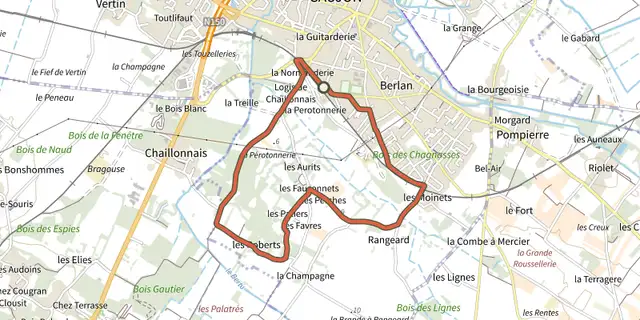 The Detours saujon 3 track on the IGN map