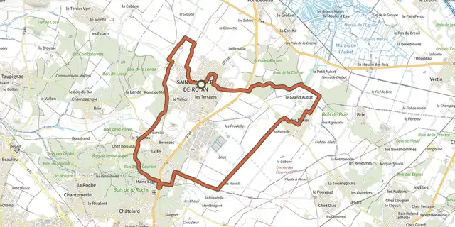 The Pr13 - La queue de l'âne track on the IGN map