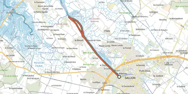 The Pr17 - Le long de la Seudre track on the IGN map