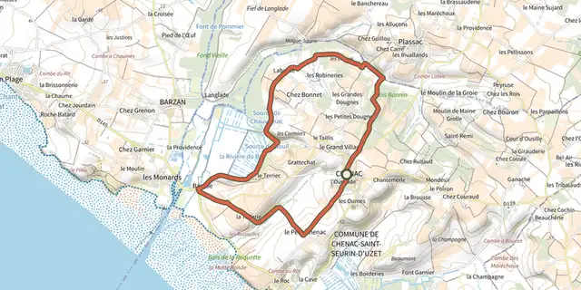 The Pr4 - Coteaux et vallées track on the IGN map