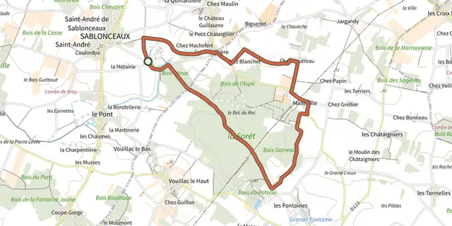 The Pr16 - Le chemin des prêtres track on the IGN map
