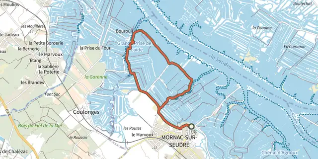 The Detours mornac 2 track on the IGN map